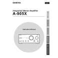 ONKYO A905X Manual de Usuario